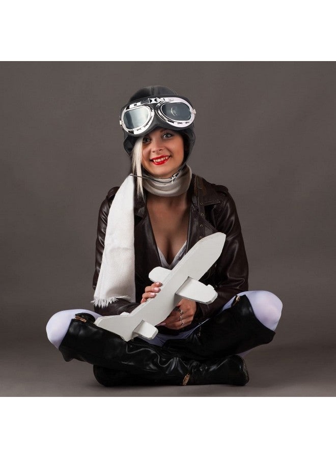 Keymall Keymall Aviator Hat With Goggles Costume Accessories Pilot Cap White Scarf for Men Women Teens Adults - Image 5