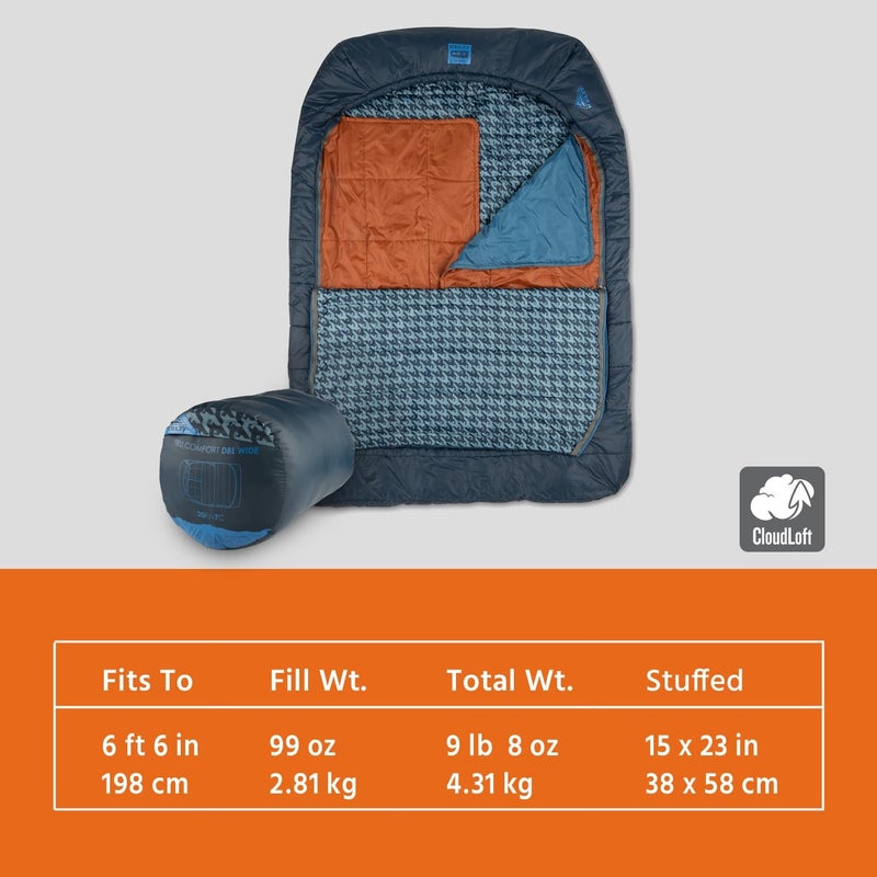 Kelty TruComfort Doublewide 20 Degree Sleeping Bag  Two Person Synthetic Camping Sleeping Bag for Couples  Family Camping - Image 3