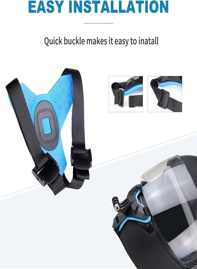 CERLINK حامل خوذة CERLINK مع حزام ذقن ومشبك ومسمار لتثبيت الهاتف، متوافق مع جميع الهواتف الذكية، وكاميرات GoPro Hero 9/8/7/6، وSJCAM، وYi، وDJI Osmo Action، وغيرها من كاميرات الحركة. - Image 3