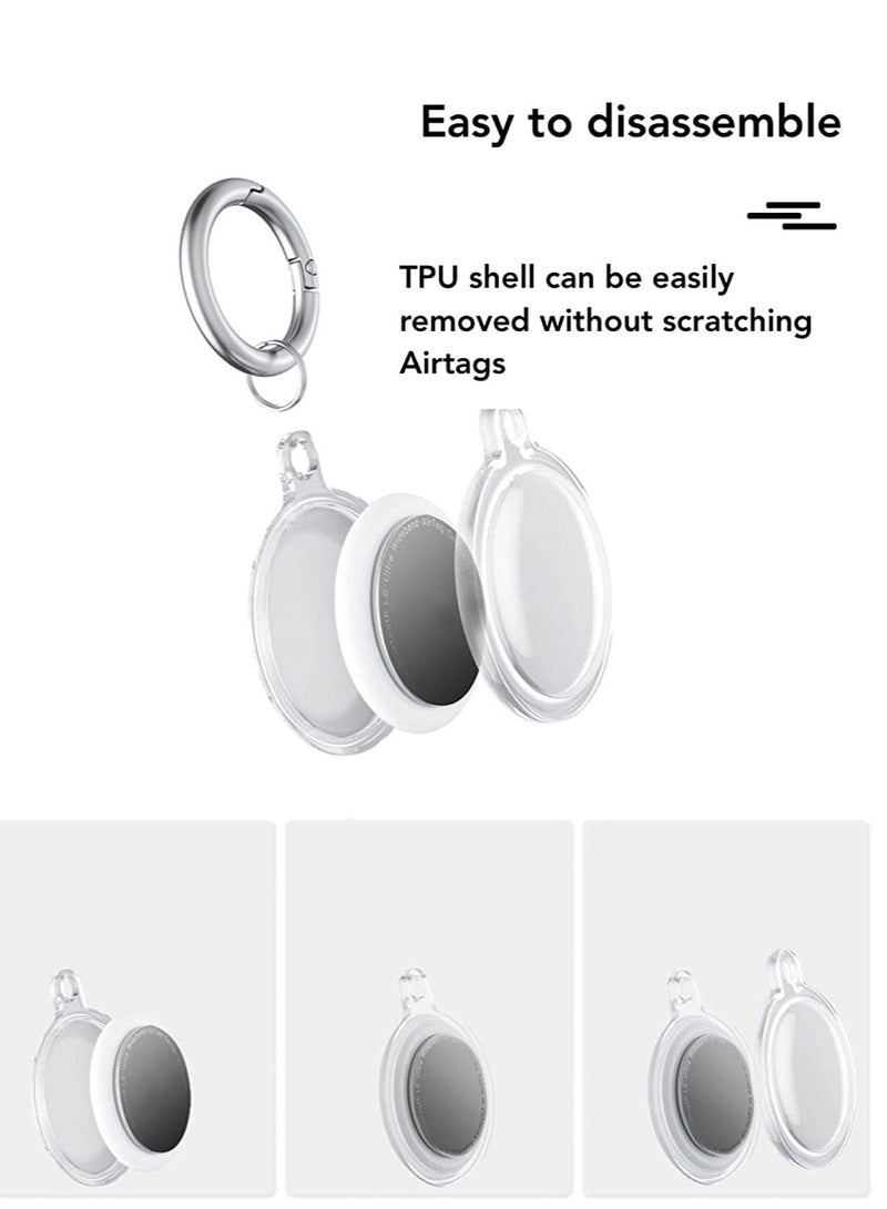 Rock Pow Easy To Carry Key Chain Portable Protective Transparent Case for Airtags Tracker Holder  - Image 3
