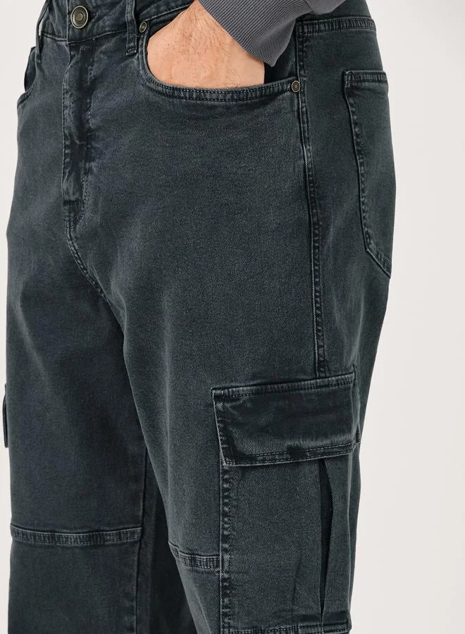 ستايلي Mid Rise Loose Fit Utility Cargo Jeans