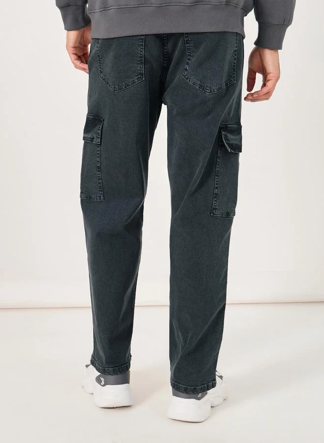 ستايلي Mid Rise Loose Fit Utility Cargo Jeans