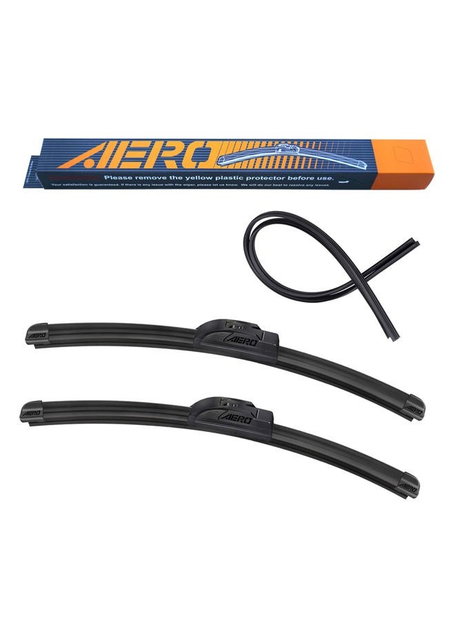 Aero Voyager 26" + 22" Premium All-Season OEM Quality Windshield Wiper Blades with Extra Rubber Refill + 1 Year Warranty (Set of 2) - Image 1