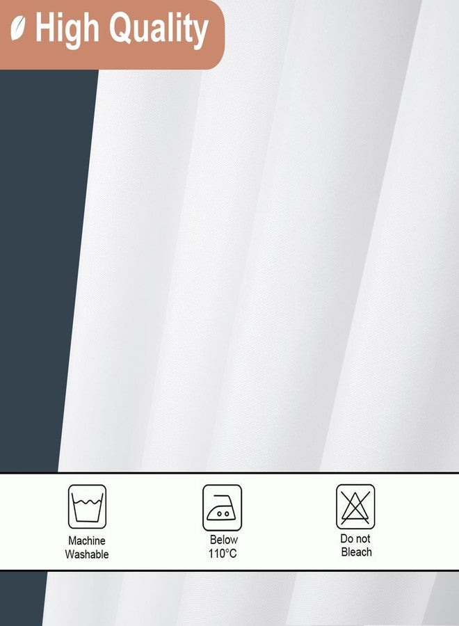 UFRIDAY White Fabric Long Shower Curtain Liner 72 x 75 inches with 12 Hooks,Washable Fabric Shower Curtain for Bathroom Water Resistant Shower Liner Hotel Quality Bathroom Curtains - Image 5
