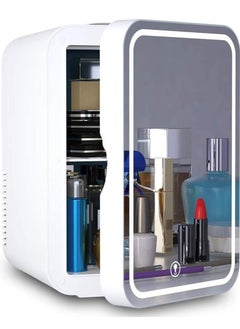 RollsTimi  Mini Makeup Beauty Fridge 8L Portable Cosmetic Refrigerator Makeup Mirror Skin Care Fridge with LED Light  - Image 1