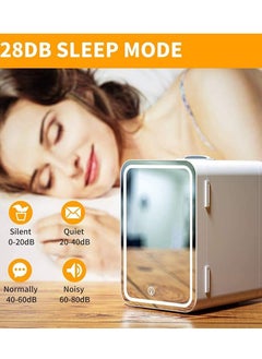 RollsTimi  Mini Makeup Beauty Fridge 8L Portable Cosmetic Refrigerator Makeup Mirror Skin Care Fridge with LED Light  - Image 5