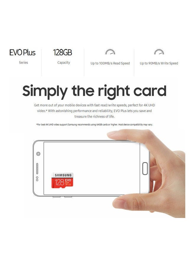 NIBEMINENT - SAMSUNG EVO Microsd Card 128GB 100Mb/s Class10 U3 U1 SDXC Grade Micro SD Memory TF Flash Orange - Image 1