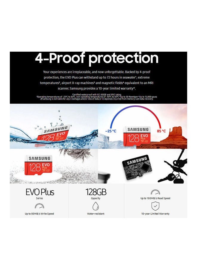 NIBEMINENT - SAMSUNG EVO Microsd Card 128GB 100Mb/s Class10 U3 U1 SDXC Grade Micro SD Memory TF Flash Orange - Image 1