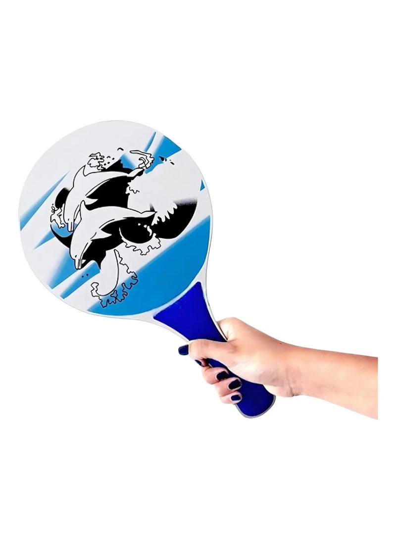 4basix Wooden Paddle Ball Racket with Carry Bag Indoor Outdoor Toy Beach Ball Fun and Classic Paddleball Game for Beach Ball Set of 2 - Image 4