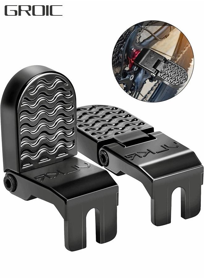GROIC 1 Pair 10 MM U Slot Bicycle Rear Pedals Folding Foldable Non-Slip Rear Seat Footrest Pedals Cycling Accessories for Mountain Bike Electric Bicycle Foot Pegs  - Image 1