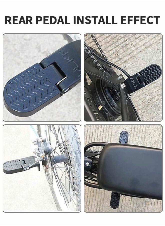 GROIC 1 Pair 10 MM U Slot Bicycle Rear Pedals Folding Foldable Non-Slip Rear Seat Footrest Pedals Cycling Accessories for Mountain Bike Electric Bicycle Foot Pegs  - Image 5