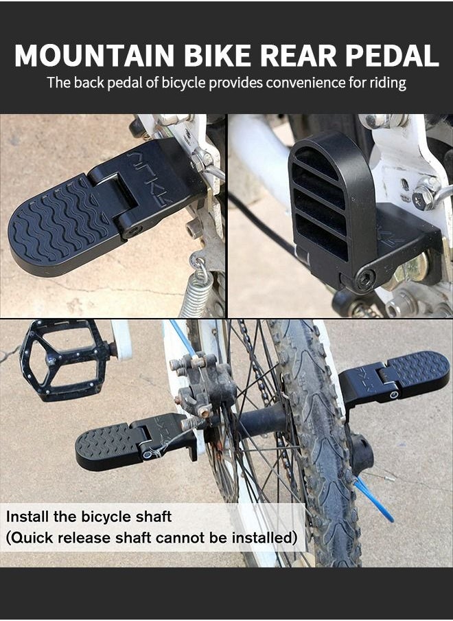 GROIC 1 Pair 10 MM U Slot Bicycle Rear Pedals Folding Foldable Non-Slip Rear Seat Footrest Pedals Cycling Accessories for Mountain Bike Electric Bicycle Foot Pegs  - Image 2