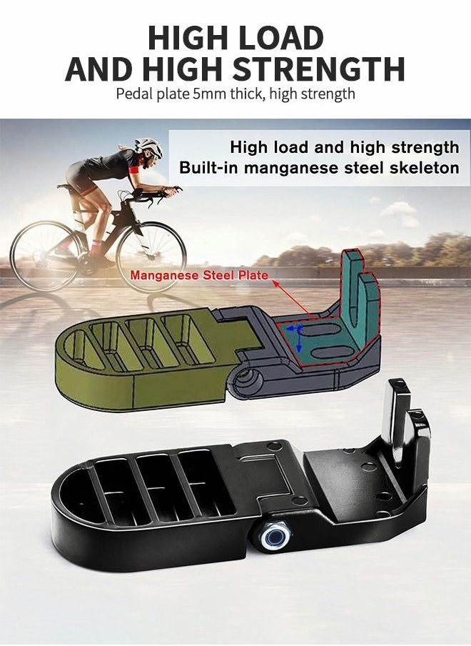 GROIC 1 Pair 10 MM U Slot Bicycle Rear Pedals Folding Foldable Non-Slip Rear Seat Footrest Pedals Cycling Accessories for Mountain Bike Electric Bicycle Foot Pegs  - Image 4