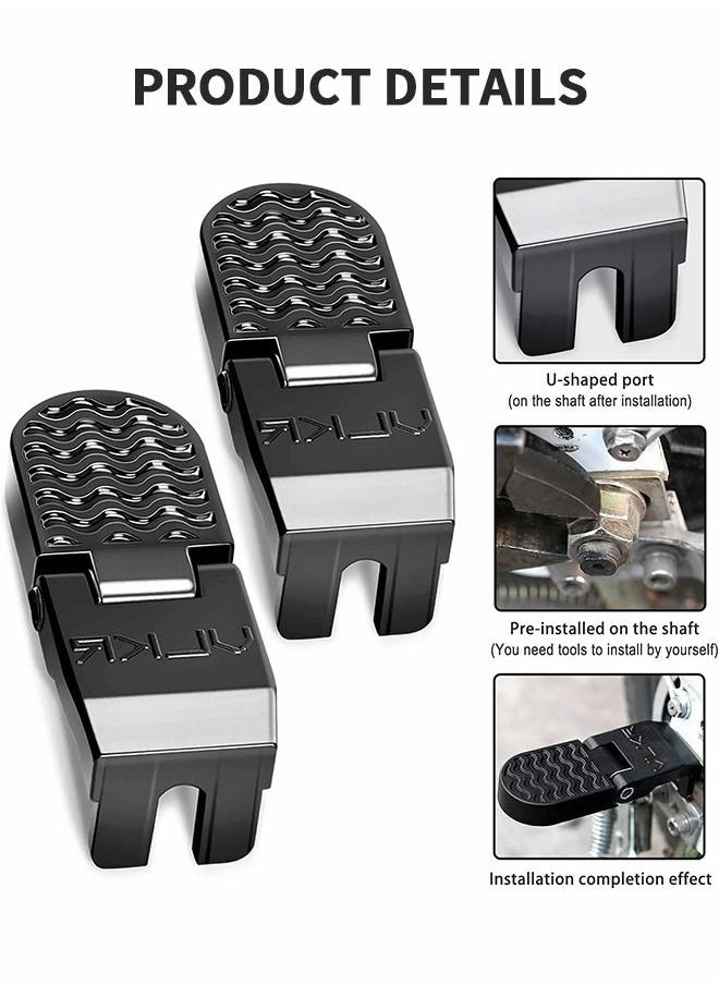 GROIC 1 Pair 10 MM U Slot Bicycle Rear Pedals Folding Foldable Non-Slip Rear Seat Footrest Pedals Cycling Accessories for Mountain Bike Electric Bicycle Foot Pegs  - Image 3