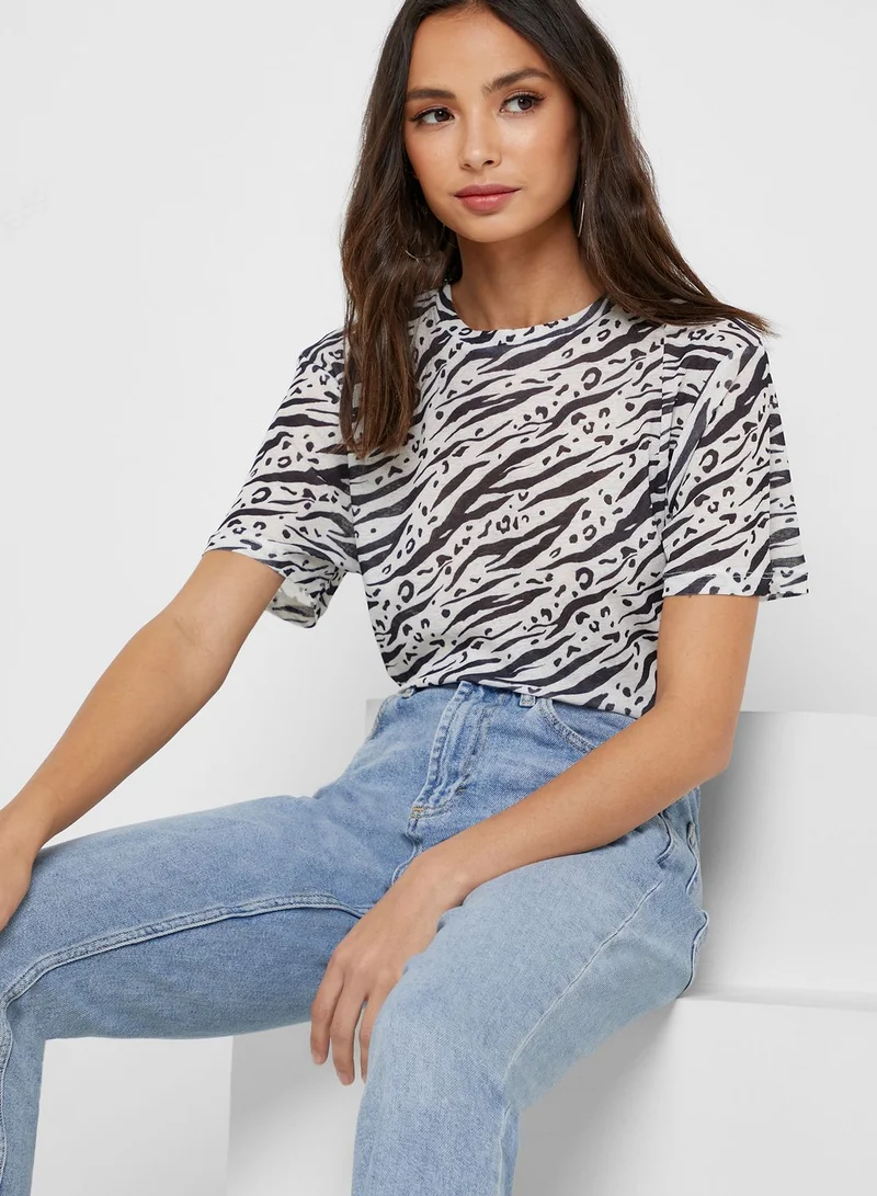 TOPSHOP Zebra Print T-Shirt