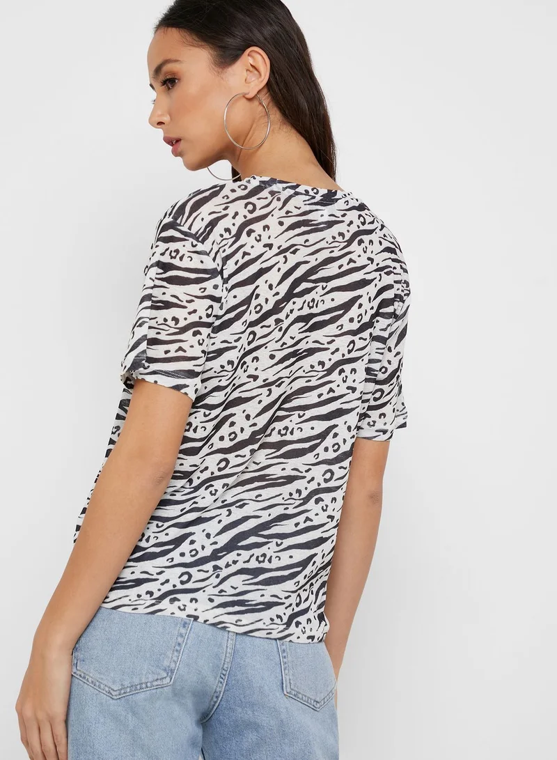 TOPSHOP Zebra Print T-Shirt