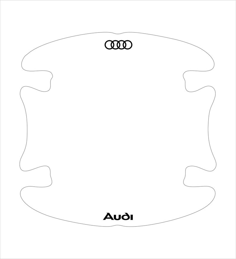 BIG FLAG CARMARK 2D Skin Type Transparent Car Door Handle Cup Scratch Guard Sticker Universal for Specific Brand (Pack of 4) (2DDRVAR) (Audi) - Image 1