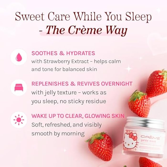 Hello Kitty The Crème Shop x Hello Kitty Face Mask Pack - Bundle with Klean Beauty Gelee Masks Made in Korea with Niacinamide & Strawberry to Clarify & Tone Sensitive Skin | The Creme Shop Skin Care - Image 4