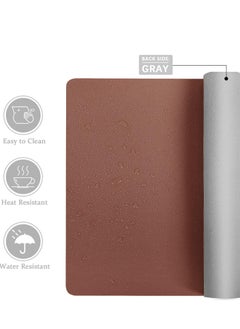 Aurrako Leather Desk Pad Protector,80x40cm Large Office Mouse Pad,Non-Slip PU Desk Mat, Laptop Desk Pad, Waterproof Desk Writing Pad for Gaming Office and Home(Black&Grey)  - Image 5