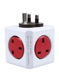 Allocacoc PowerCube Original 5 Sockets Red  - Image 1
