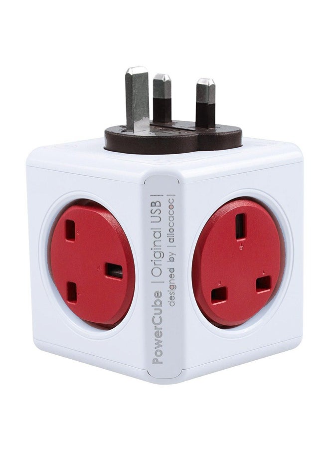 Allocacoc - PowerCube Original 5 Sockets Red - Image 1