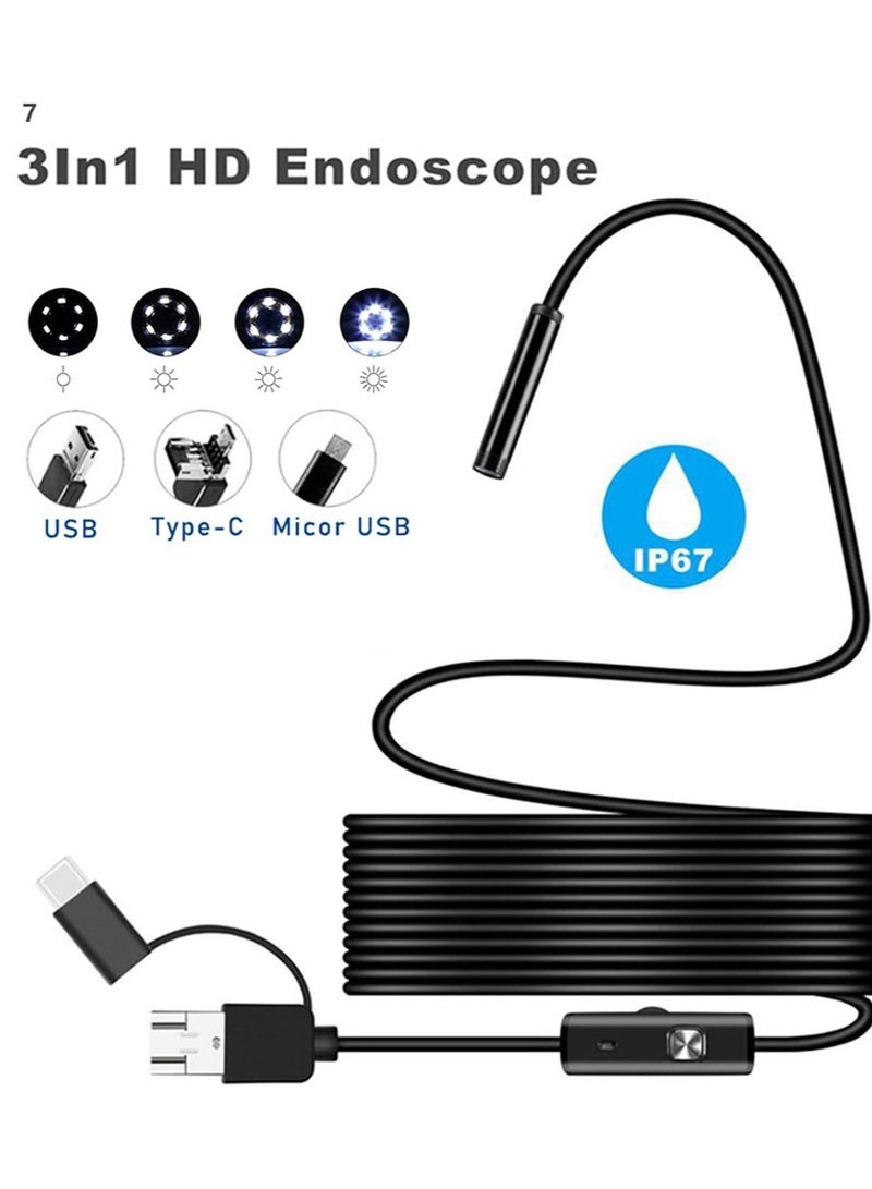 Generic Snake Inspection Borescope,Type C Borescope,Scope Camera with Light, USB Endoscope, Type C Borescope, Scope Camera with 8 LED Lights for Android and IOS Smartphone, IPhone, IPad, Samsung - Image 2