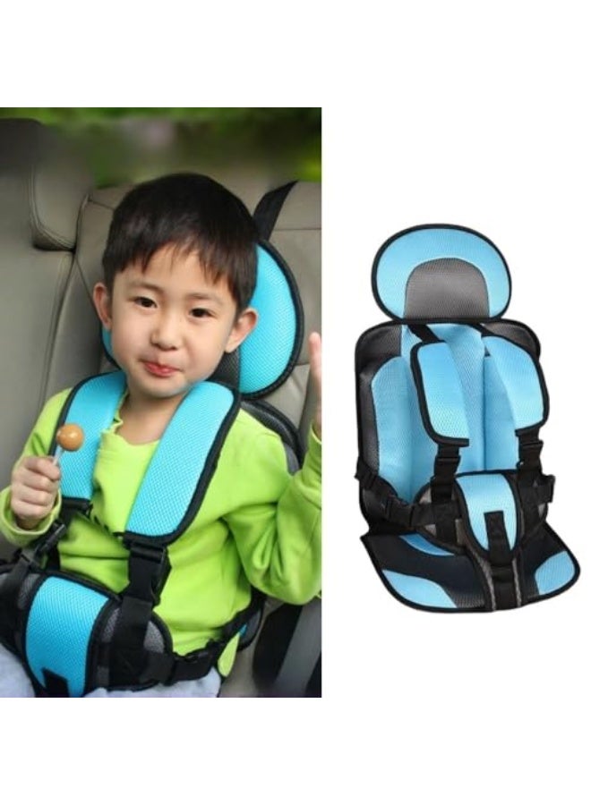 Auto Child Safety Seat Simple Car Portable Seat Belt, Car Seatbelt Protector for Kids 0-12, Foldable Car Seat Protection Travel Accessories, Sky Blue-small  - Image 1