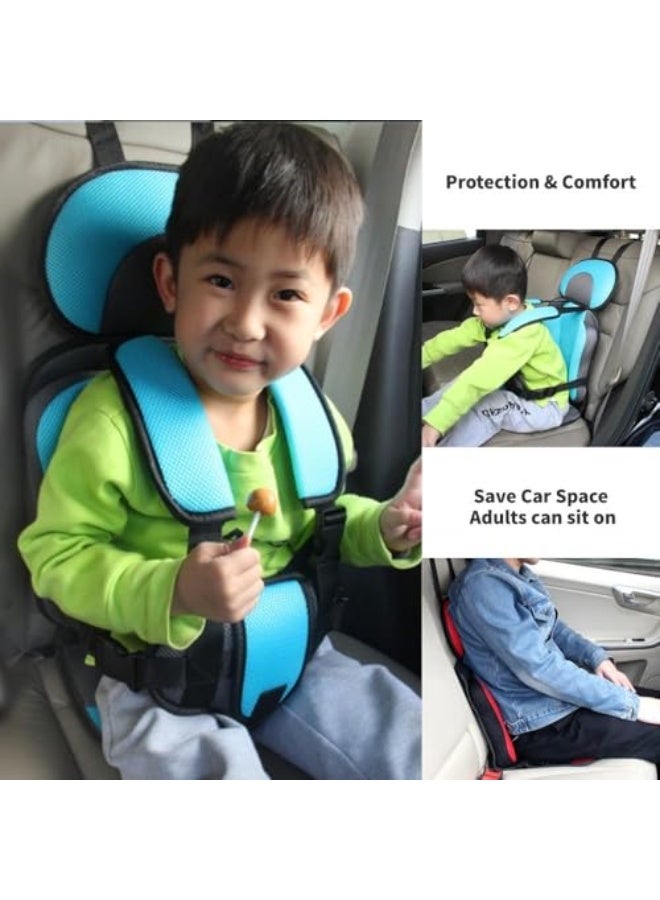 Auto Child Safety Seat Simple Car Portable Seat Belt, Car Seatbelt Protector for Kids 0-12, Foldable Car Seat Protection Travel Accessories, Sky Blue-small  - Image 2
