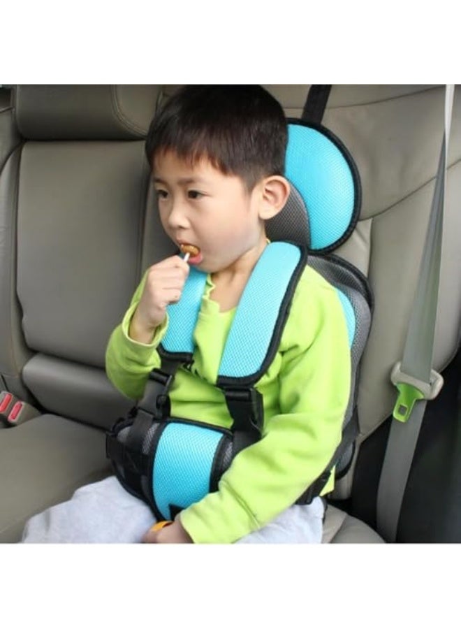 Auto Child Safety Seat Simple Car Portable Seat Belt, Car Seatbelt Protector for Kids 0-12, Foldable Car Seat Protection Travel Accessories, Sky Blue-small  - Image 3
