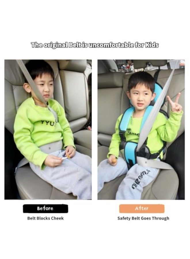 Auto Child Safety Seat Simple Car Portable Seat Belt, Car Seatbelt Protector for Kids 0-12, Foldable Car Seat Protection Travel Accessories, Sky Blue-small  - Image 4