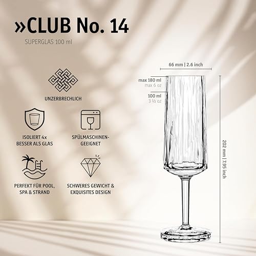 Koziol Wine Glasses Luxury Unbreakable Wine Glasses Set 2 Pack 34 fl oz 100 ml Crystal Clear Reusable Plastic Stemware Shatterproof Wine Glasses Set of 2 for Patio BBQ Camping Club No 14 - Image 3