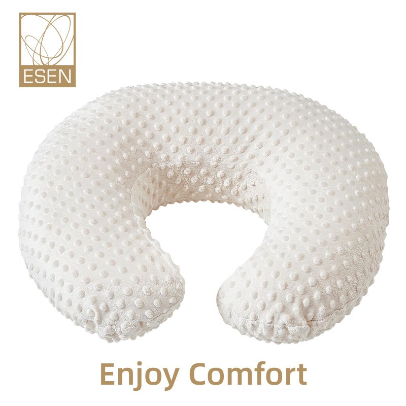 ESEN Nursing Pillow and Body Positioner for Breast Feeding and Bottle Feeding, Ultra Soft Baby Breastfeeding Pillows with Removable Nursing Pillow Cover for More Support for Mom and Baby (Beige) - Image 2