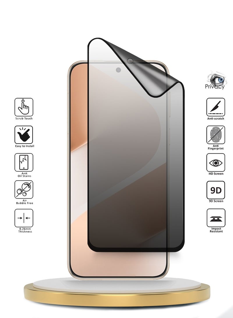 Wtech Huawei Pura 80 5G 2025 Premium Nano Ceramic Privacy Full Glue Full Cover Matte Flexible Screen Protector (MSCNMP) - Clear/Black - Image 2