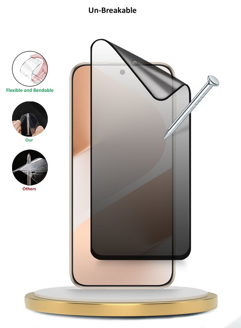 Wtech Huawei Pura 80 5G 2025 Premium Nano Ceramic Privacy Full Glue Full Cover Matte Flexible Screen Protector (MSCNMP) - Clear/Black - Image 3