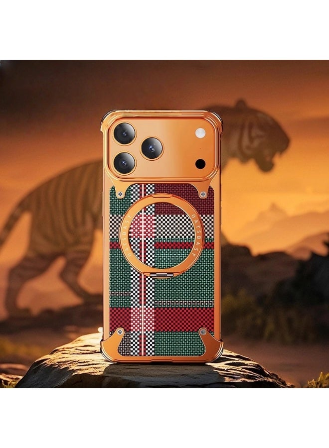 عام متوافق مع iPhone 17 Pro Max، غلاف هاتف من ألياف الكربون، مع حامل مغناطيسي و حماية ممتصة للصدمات، أنيق ومقاوم للخدوش، متوافق مع MagSafe