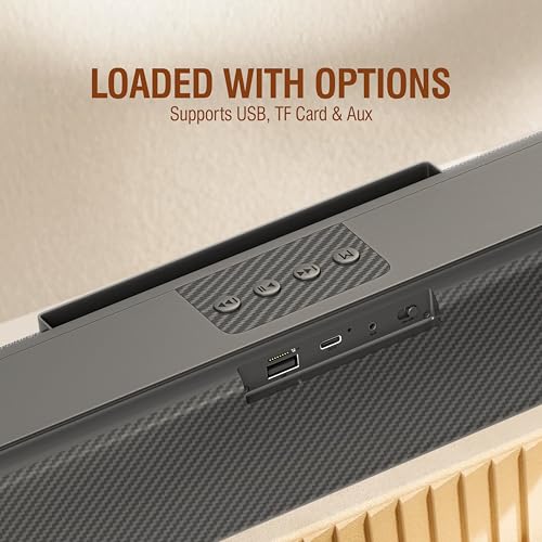 UBON Thunder SP90 Wireless Sounbar with Voice Changer Mic, 16 W Powerfull Sound Output, Built in Mobile Holder, 10HRS Playtime, Bluetooth Sound Bar, Soundbar Speaker (Black) - Image 3