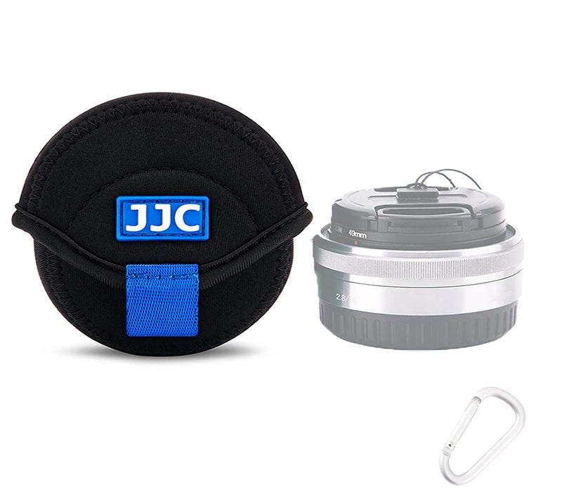 JJC Water Resistant Neoprene Camera Lens Pouch Case, Fold-Over Lens Bag for Mirrorless Lenses Up to 2.4 x 1.6 (D X H) for Canon EF-M 22mm f/2, Sony E PZ 16-50mm f/3.5-5.6, Fujifilm XF27 f/2.8 etc. - Image 1