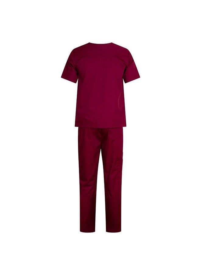 Klothon Medical Scrub Suit - Marroon, Polycotton Scrub For Men  - Image 2