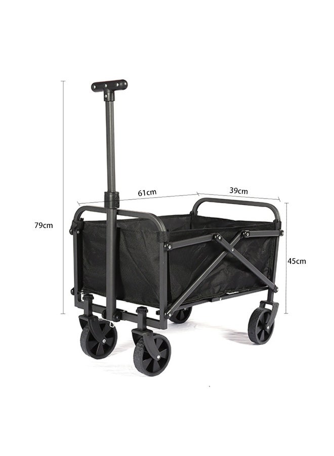 Fixer Heavy Duty Foldable Utility Wagon Cart with Handle – 4 Wheel Outdoor Trolley (79 x 61 x 39 cm) - Image 4