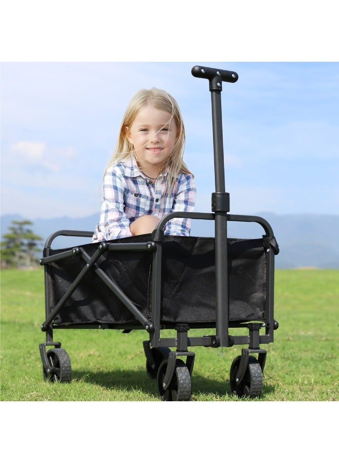 Fixer Heavy Duty Foldable Utility Wagon Cart with Handle – 4 Wheel Outdoor Trolley (79 x 61 x 39 cm) - Image 2