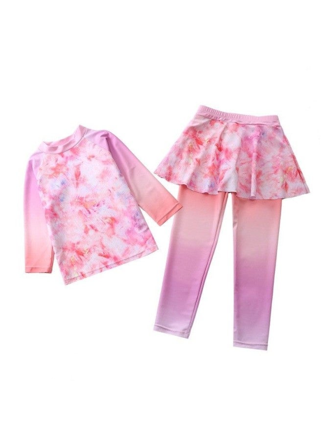 Children's Diving Suit Girls Two-piece Swimsuit Unicorn Mermaid Long Sleeve Swimsuit Small Medium Large Kids Swimwear
