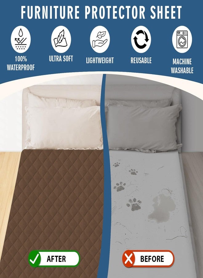 Pet Clean 100% Waterproof Reusable Pee Pad for Dogs Soft Reversible Dog Bed Cover for Protection, Ideal for Dogs and Cats 40x50 Inch (Pack of 1, Coffee & Taupe) - Image 3
