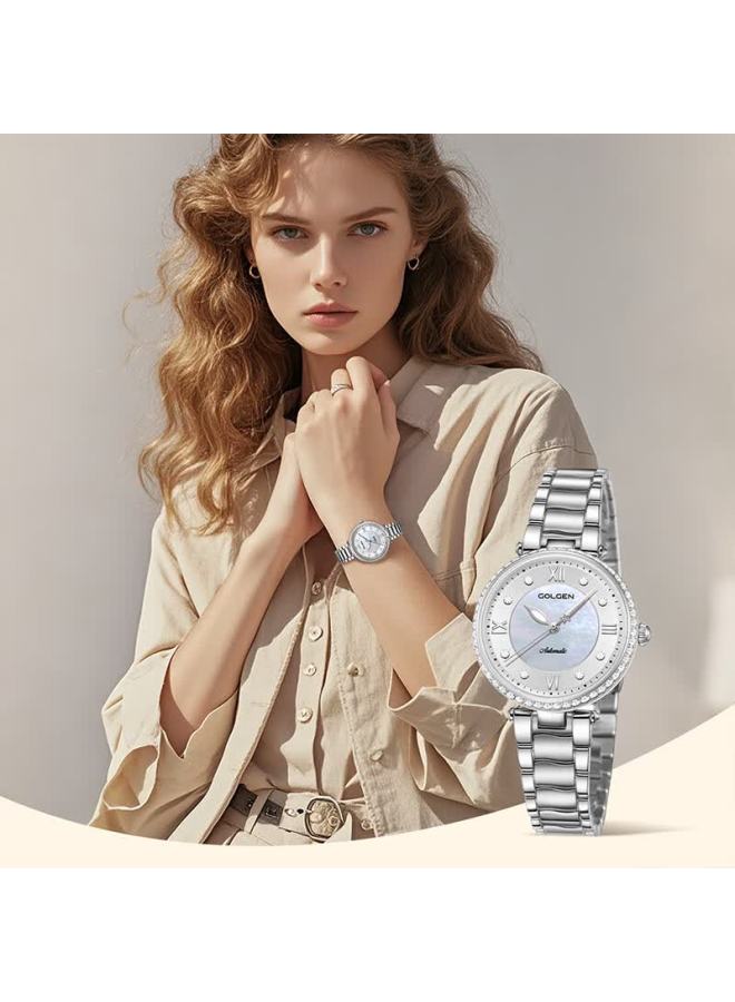 Golgen Ladies' Self-operated Mechanical Watch, Small Swan Watch With Steel Strap, Small Round Dial, Gift For Girlfriend On Holidays, Model 6201