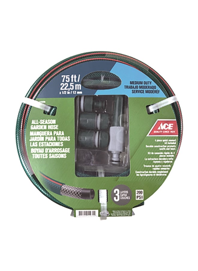 ACE Medium Duty Quick Connect Garden Hose Green 75 Feet 7695620