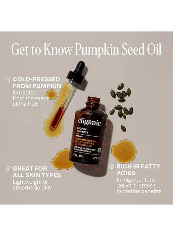 Cliganic Organic Pumpkin Seed Oil (4 oz), 100% Pure & Cold-Pressed, Moisturizing Skin & Hair Oil - Image 3