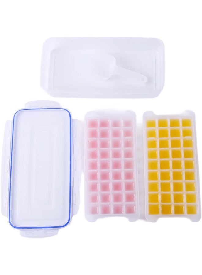 All-round Ice Cube Tray, Ice Maker, Ice Storage Box, Ice Cube Mold, Freezer Box, Ice Cube Tray, Ice Mold, Ice Preservation Box, Frozen Ice Cube Mold, Ice Cream Mold, 2 Layers, 72 Grids - Image 3