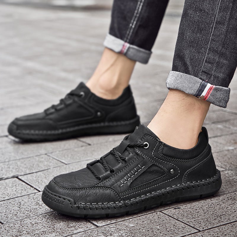 Men'S Leather Shoes Hand-Sewn Men'S Shoes Genuine Leather Men'S Casual Leather Shoes Men'S Shoes Loafers Casual Handmade Shoes - Image 3