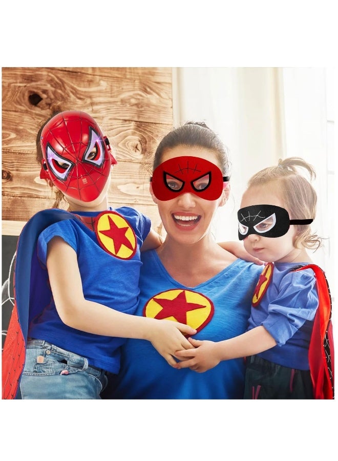Kids Costumes for Spiderman Super Hero Web Shooter for 4-8 Year Kids Spider Shooter Glove Toy with Superhero Cape +LED Mask +Eye Mask Spider Launcher Wrist Toys Costume Cosplay Super Hero Toy Gift - Image 4