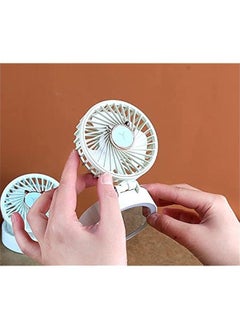 Generic 1 PCS USB Charging Cosmetic Mirror With Light Small Fan Folding Pocket Small Fan Hanging Neck Desktop Handheld Fan (purple)  - Image 4