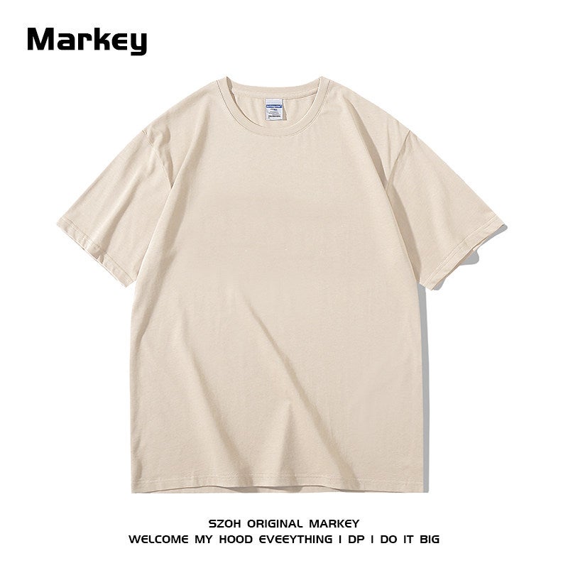 270G American heavy cotton white base t-shirt men's summer ins fashion brand street loose oversize short-sleeved - Image 3